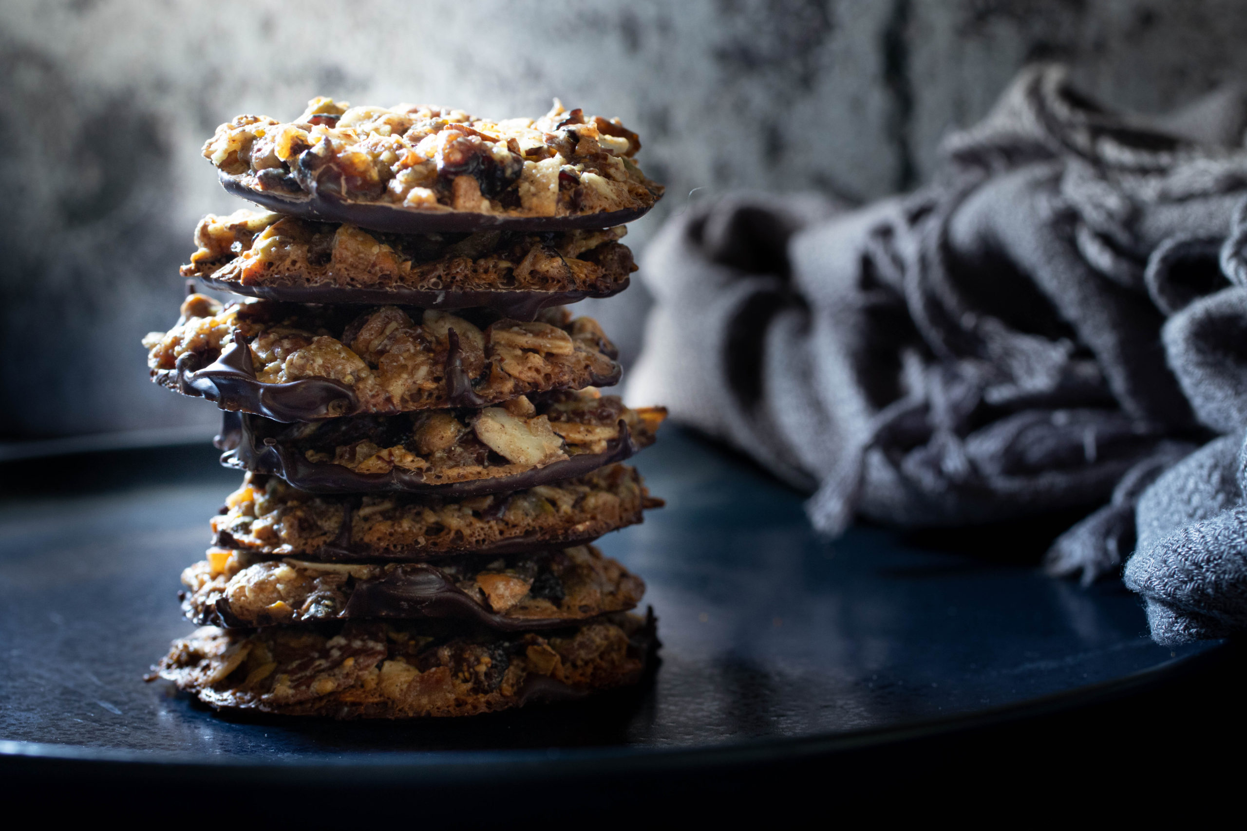 a stack of vegan florentines