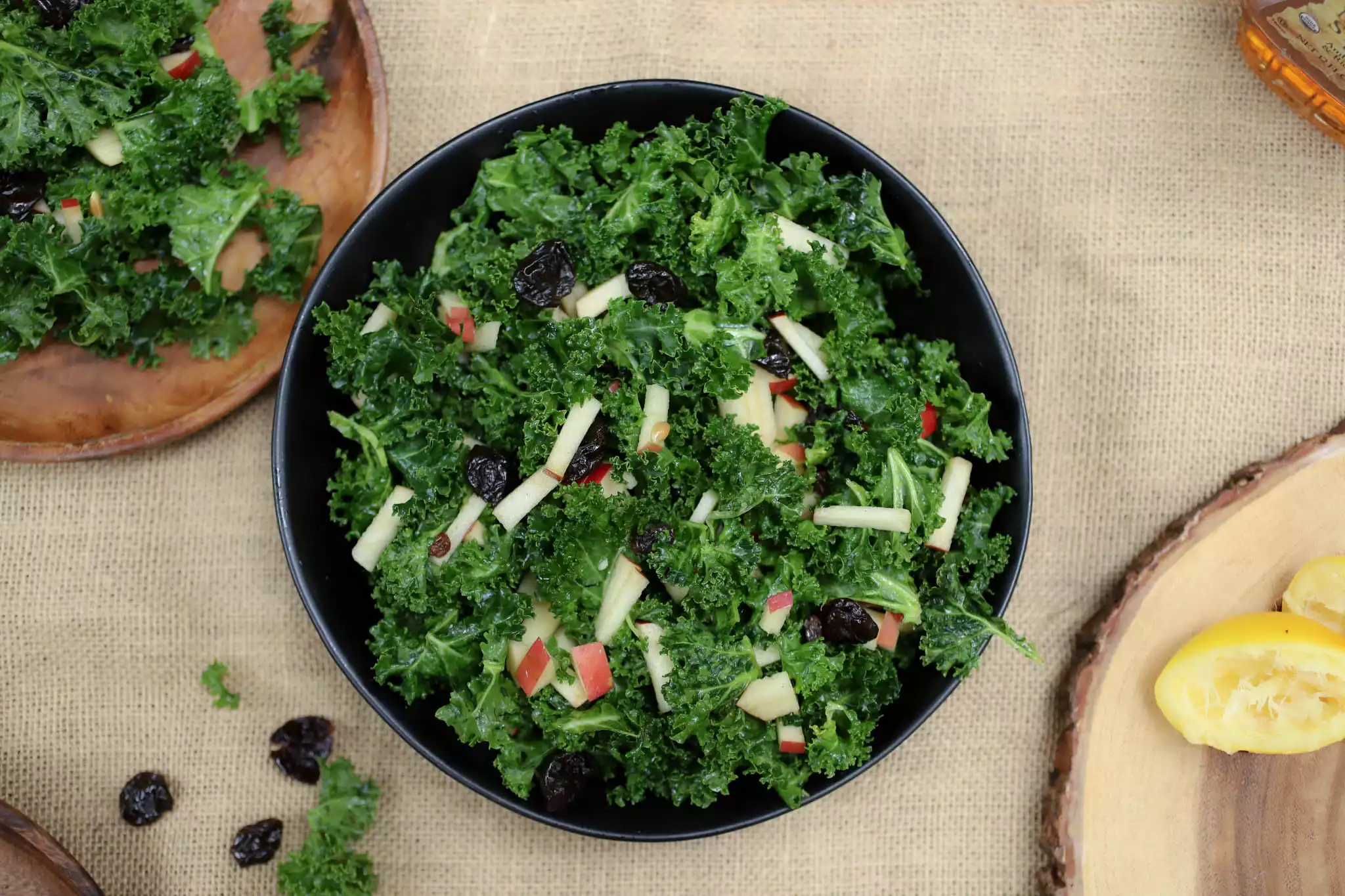 kale salad flat lay